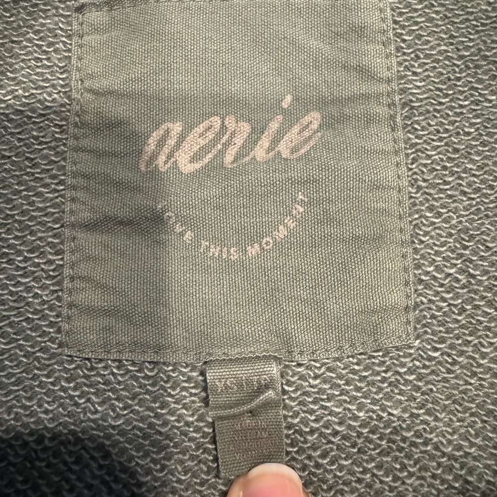 Aerie Lumberjane Fleece Oversized Olive Green Shirt - Picture 2 of 10